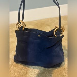 Tory Burch navy suede handbag